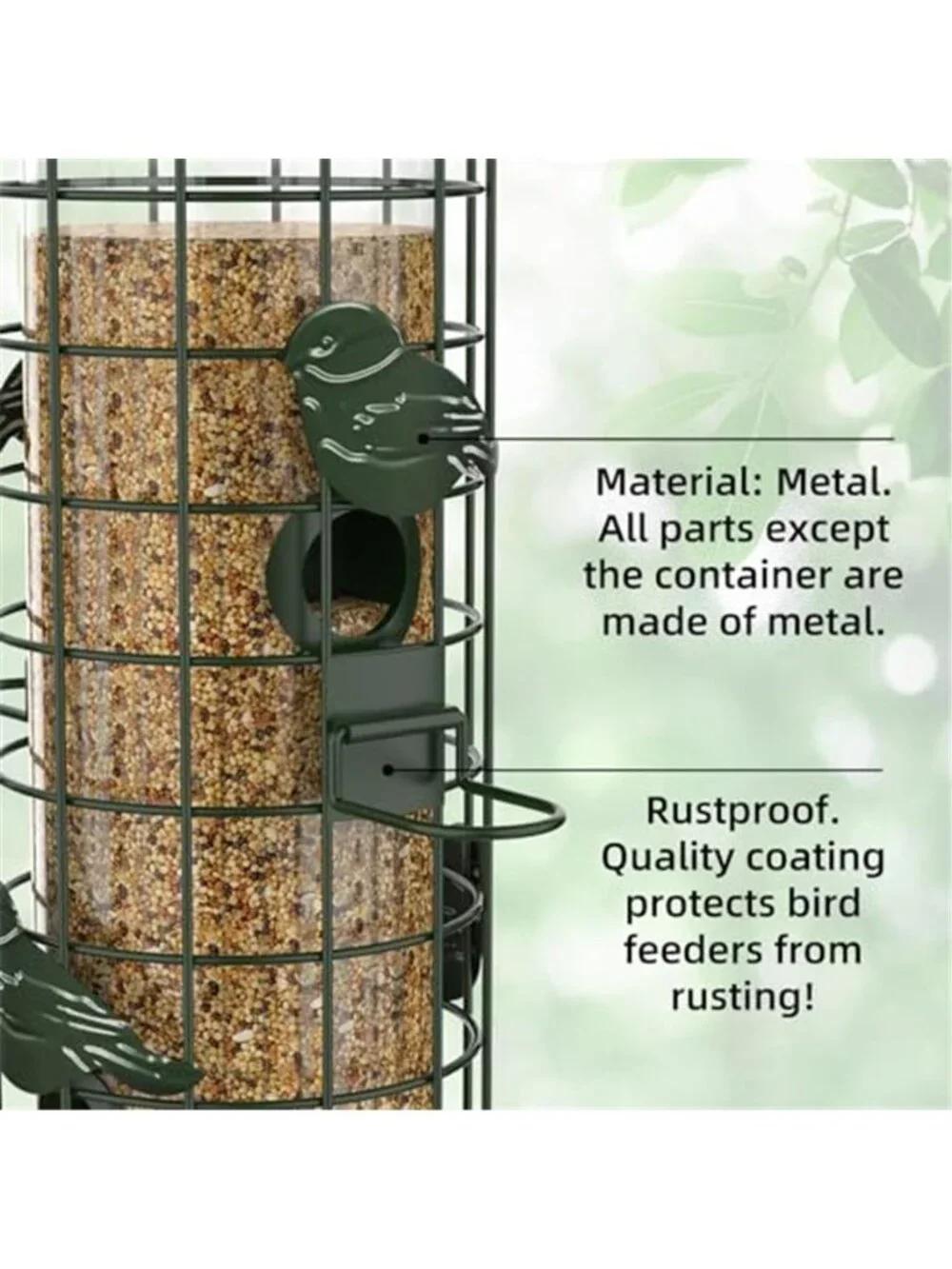 New Squirrel Proof Bird Feeder,Metal Mesh Bird Feeders for Outdoors Hanging